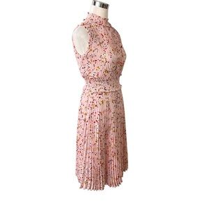 NWOT Nanette Lepore floral pleated pink dress 10